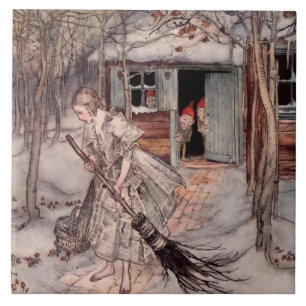 Azulejo "Encontró fresas maduras" por Arthur Rackham