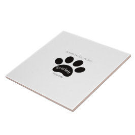 Azulejo Enduring Paw Print Remembrance Design
