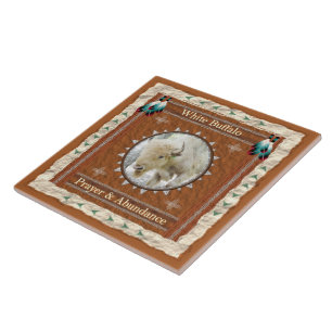 Azulejo Energía de Abundancia del Búfalo Blanco