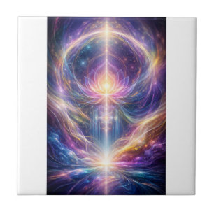 Azulejo Energía de Loto Celestial – Espiritualidad Abstrac