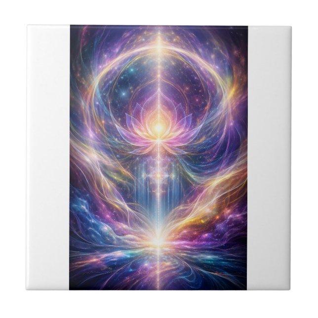 Azulejo Energía de Loto Celestial – Espiritualidad Abstrac (Frente)