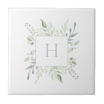 Énfasis decorativo botánico personalizado monogram