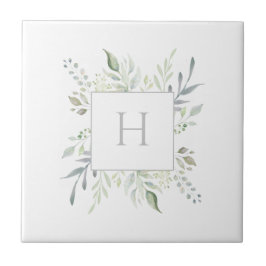 Azulejo Énfasis decorativo botánico personalizado monogram