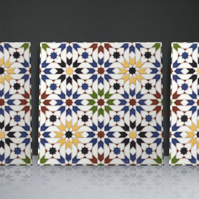 Azulejo Énfasis geométrico floral marroquí en la decoració (Subido por el creador)