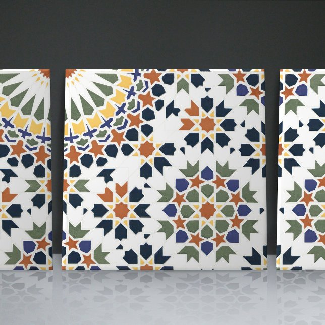 Azulejo Énfasis geométrico floral marroquí en la decoració (Subido por el creador)