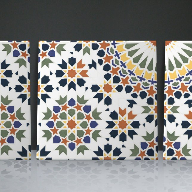 Azulejo Énfasis geométrico floral marroquí en la decoració (Subido por el creador)