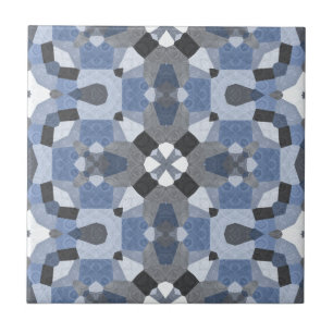 Azulejo Énfasis moderno azul y gris