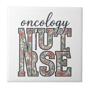 Azulejo Enfermera de Oncología Floral Vintage