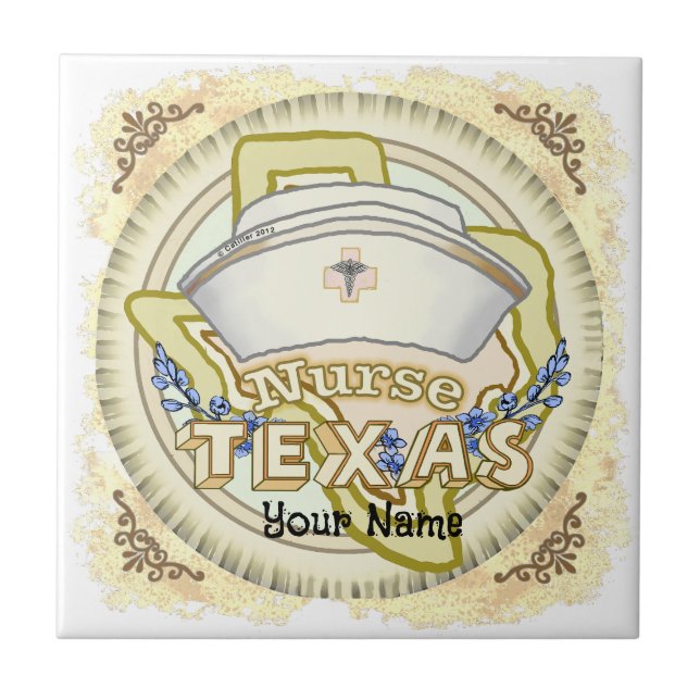 Azulejo Enfermera de Texas (Frente)