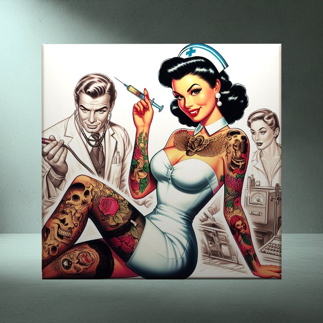 Azulejo Enfermera Tatuada Pin-up (Subido por el creador)