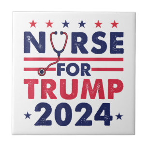 Azulejo Enfermeras Retro Para Trump 2024 América Bandera E