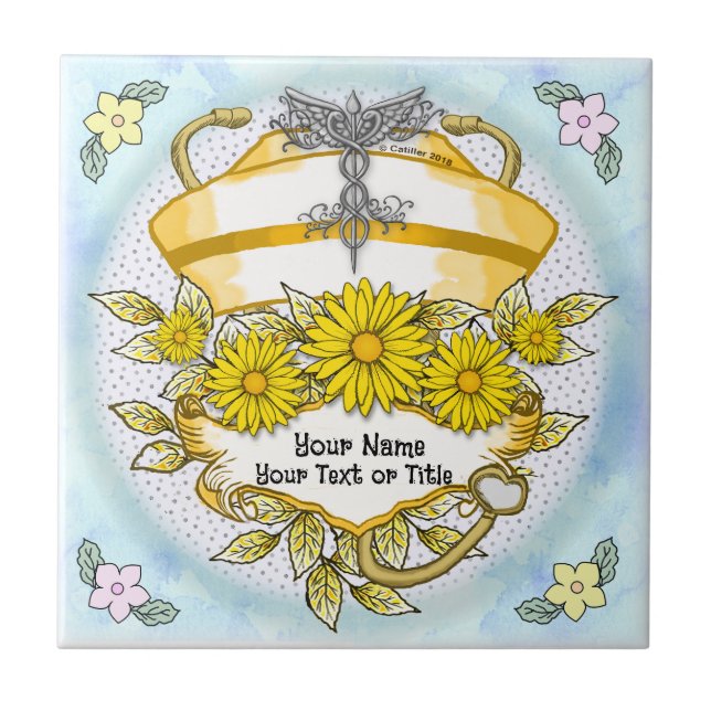 Azulejo Enfermero de Daisy caduceus (Frente)
