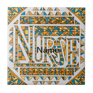 Azulejo Enfermero de oro azul en patchwork