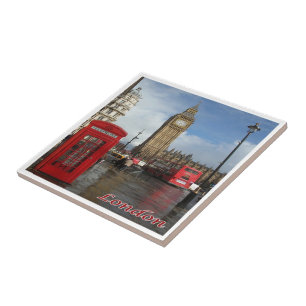 Azulejo ENG063 LONDRES BIG BEN, Bus Doble Decker,