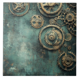 Azulejo Engranajes y mecanismo de reloj vintage steampunk