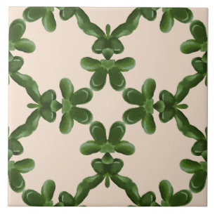 Azulejo Enrejado de Jade en Crema
