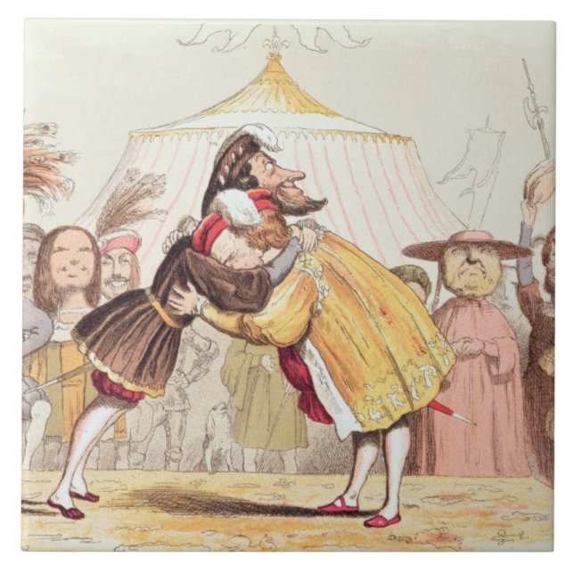 Azulejo Enrique VIII (1491-1547) y Francisco I de Francia (Frente)