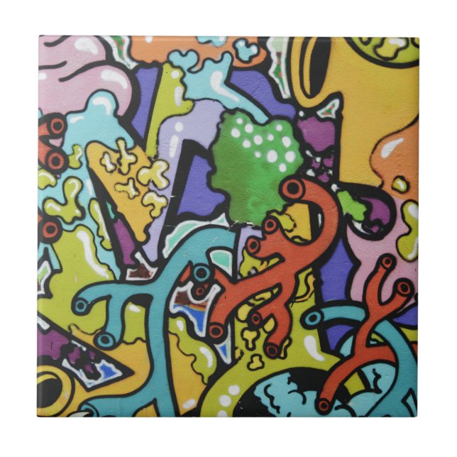 Azulejo entrañas con grafitis (Frente)