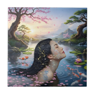 Azulejo "Entre la flor y la fórmula" - Un retrato digital