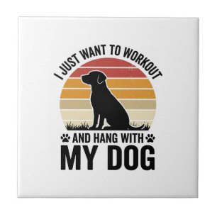 Azulejo Entrenar y pasar el rato con mi perro Diseño vinta
