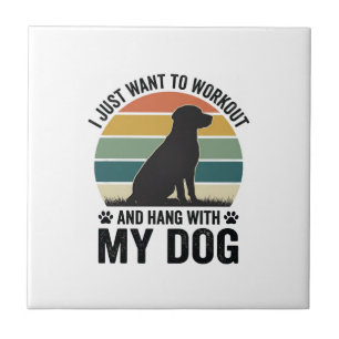 Azulejo Entrenar y pasar el rato con mi perro Diseño vinta