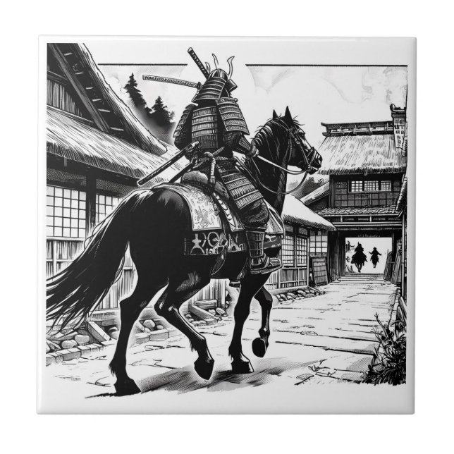 Azulejo Epic Samurai Rider Manga Arte Imprimir (Frente)