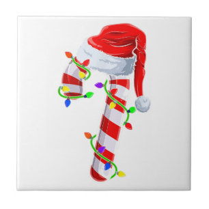 Azulejo Equipo de Caramelo de Navidad Luces Familiares Com