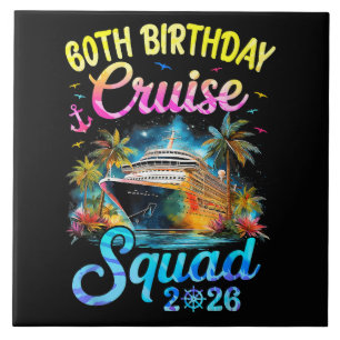 Azulejo Equipo de crucero por cumpleaños número 60 2026 Fi