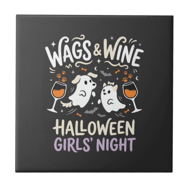 Azulejo Equipo de Perros de Halloween Boo (Frente)