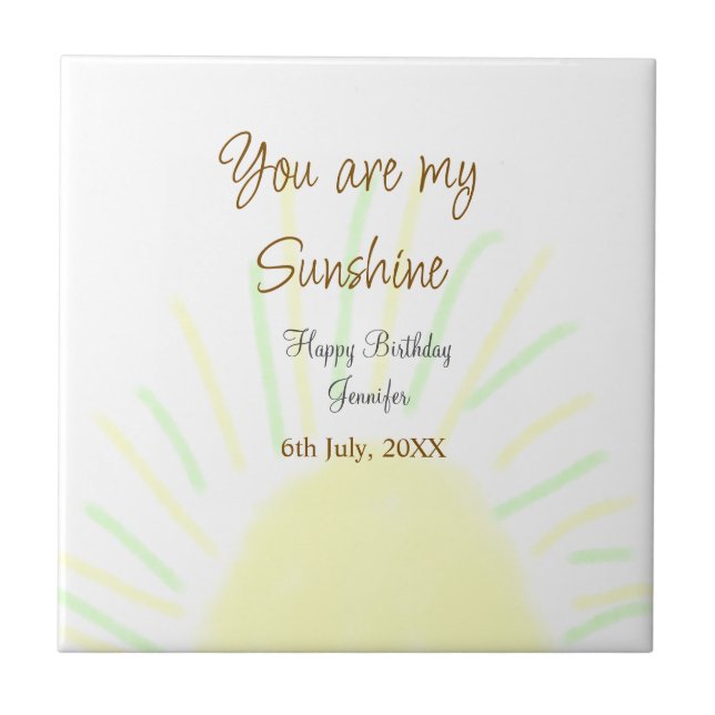 Azulejo Eres mi nombre de agregación amarillo pastel sunsh (Frente)