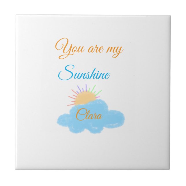 Azulejo eres mi sol naranja amarillo  nubes de rayos solar (Frente)