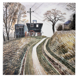 Azulejo Eric Ravilious - Caravanas,