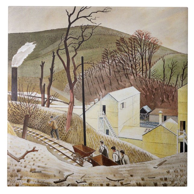 Azulejo Eric Ravilious - Cement Works Nº 2 (Frente)