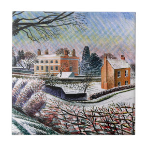 Azulejo Eric Ravilious - El Vicarage en Invierno