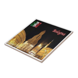 Azulejo ERM001 BOLOGNA por noche, Italia,