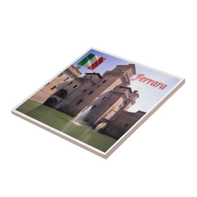 Azulejo ERM006 FERRARA, Vista exterior del castillo, (Lado)