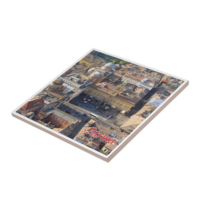 Azulejo ERM011 PARMA, Aerial View, Italia, (Lado)