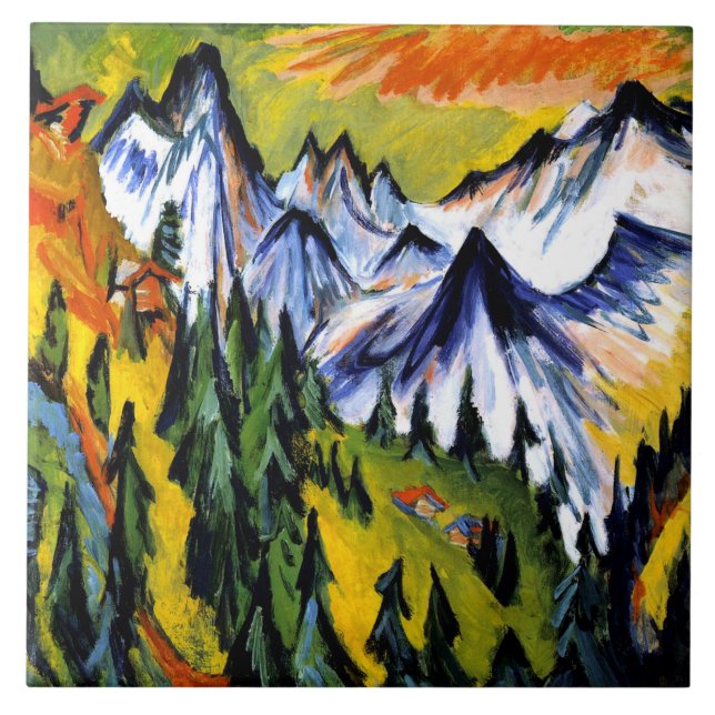 Azulejo Ernst Kirchner - Berggipfel (Frente)