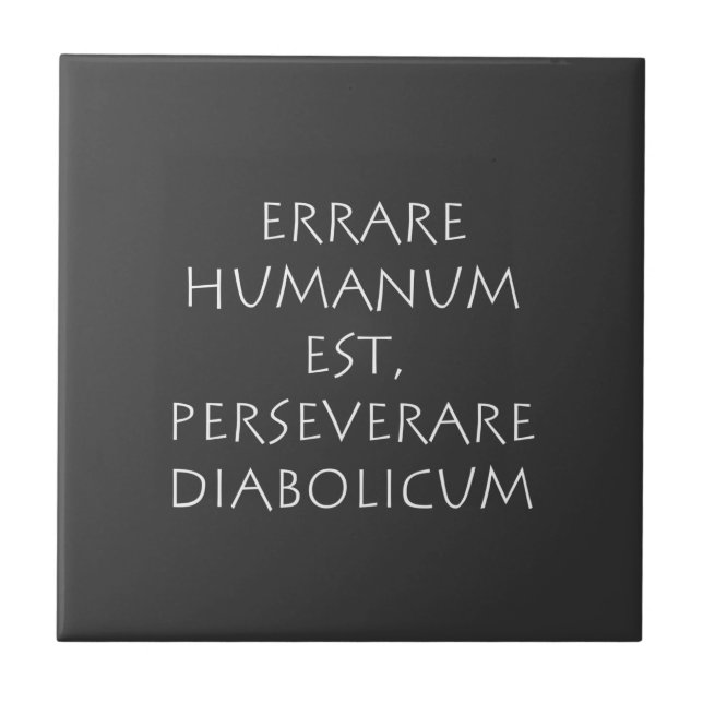 Azulejo Errare humanum est perseverare diabolicum (Frente)