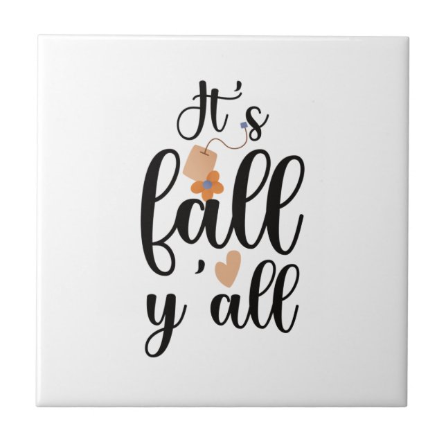 Azulejo Es otoño amigos, bolsita de té (Frente)