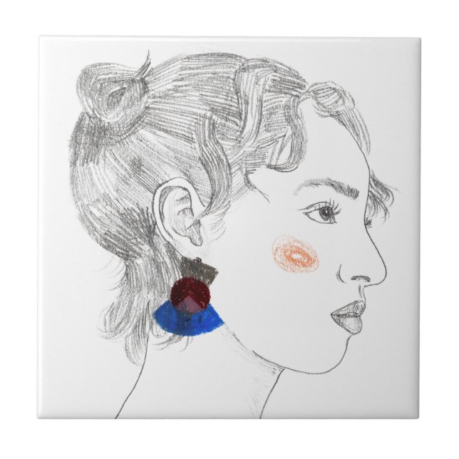 Azulejo Esbozo de Glance - Retrato (Frente)