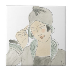 Azulejo Esbozo de la moda del flapor