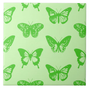 Azulejo Esbozo de mariposa, verde lima