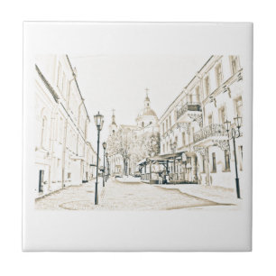 Azulejo Esbozo de Vitebsk de arquitectura Cityscape