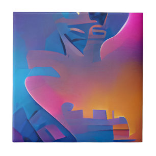 Azulejo Escalando la torre del sueño arte digital abstract