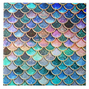 Azulejo Escalas rosadas de la sirena de las escalas del