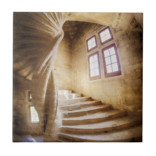 Azulejo Escalera en espiral beige, Francia