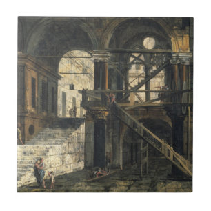 Azulejo Escalera en una casa del renacimiento, c.1741-42