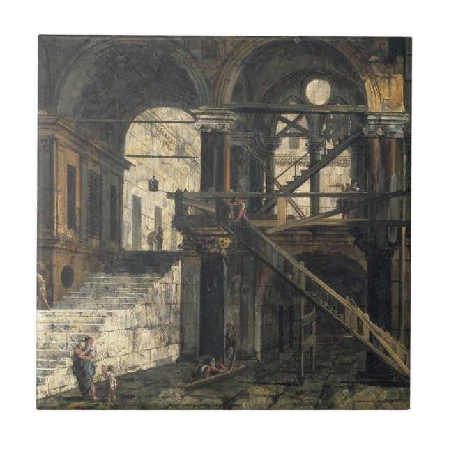 Azulejo Escalera en una casa del renacimiento, c.1741-42 (Frente)