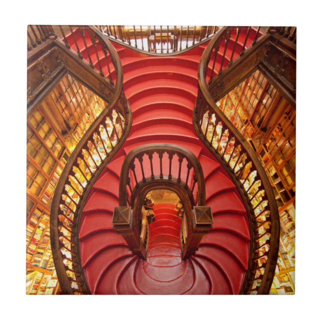 Azulejo Escalera roja ornamentada, Portugal (Frente)